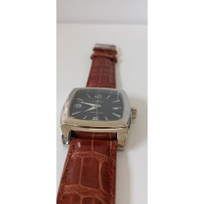 VINTAGE Mondia ανδρικό ρολόι με ασημένιο καντράν και καφέ δερμάτινο λουράκι (VIN66 - 1-551-2)